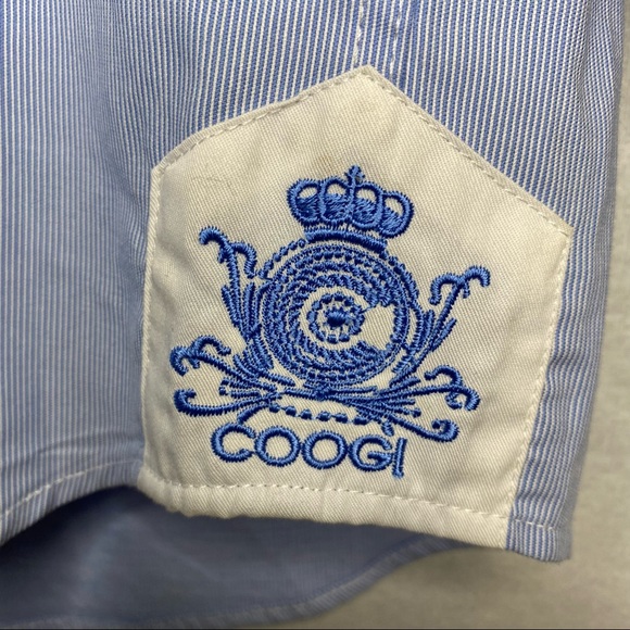Coogi Luxe Dress Shirt Light Blue Contrast Cuffs & Collar Men’s Medium (15.5/16) - Picture 5 of 15
